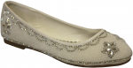 LADIES FLAT SHOES & RHINESTONES (WHITE)